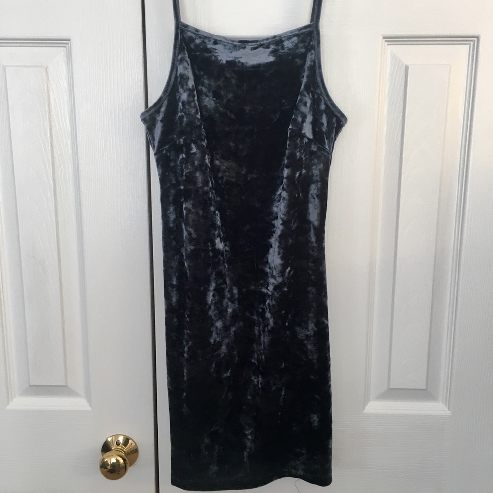 Forever 21 Blue Velvet Skater Dress